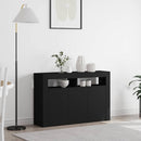 vidaXL Széf LED -es lámpákkal Fekete 116 x 30 x 75 cm Faanyag