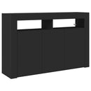 vidaXL Széf LED -es lámpákkal Fekete 116 x 30 x 75 cm Faanyag