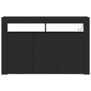 vidaXL Széf LED -es lámpákkal Fekete 116 x 30 x 75 cm Faanyag