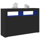 vidaXL Széf LED -es lámpákkal Fekete 116 x 30 x 75 cm Faanyag