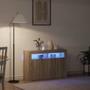 vidaXL Széf LED -es lámpákkal Sonoma tölgy 116 x 30 x 75 cm Faanyag