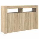 vidaXL Széf LED -es lámpákkal Sonoma tölgy 116 x 30 x 75 cm Faanyag