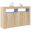vidaXL Széf LED -es lámpákkal Sonoma tölgy 116 x 30 x 75 cm Faanyag