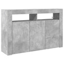 vidaXL Széf LED -es lámpákkal Beton Szürke 116 x 30 x 75 cm Faanyag