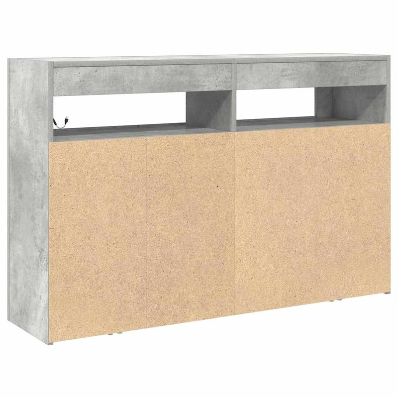 vidaXL Széf Beton szürke 116 x 30 x 75 cm Faanyag