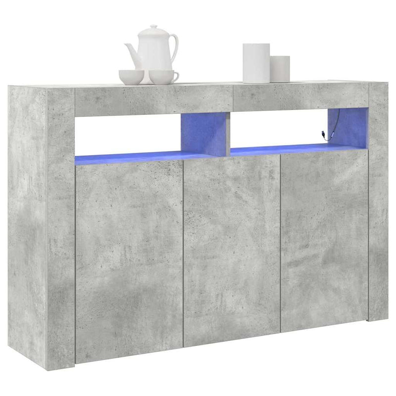 vidaXL Széf Beton szürke 116 x 30 x 75 cm Faanyag