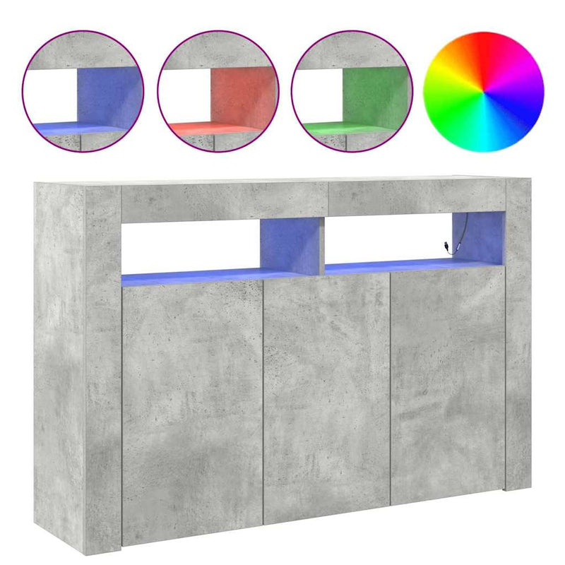 vidaXL Széf Beton szürke 116 x 30 x 75 cm Faanyag