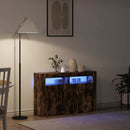 vidaXL Széf LED -es lámpákkal Füstölt tölgy 116 x 30 x 75 cm Faanyag