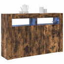 vidaXL Széf LED -es lámpákkal Füstölt tölgy 116 x 30 x 75 cm Faanyag