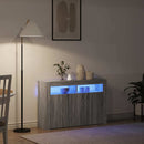 vidaXL Széf LED -es lámpákkal Szürke Sonoma 116 x 30 x 75 cm Faanyag