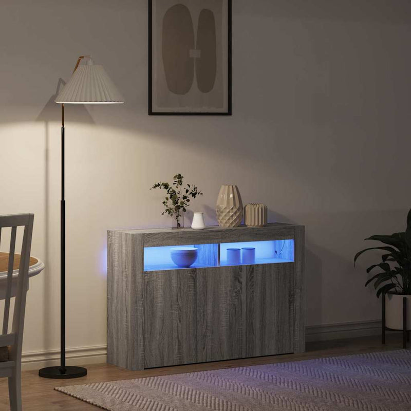 vidaXL Széf Szürke sonoma 116 x 30 x 75 cm Faanyag