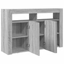 vidaXL Széf LED -es lámpákkal Szürke Sonoma 116 x 30 x 75 cm Faanyag