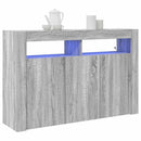 vidaXL Széf LED -es lámpákkal Szürke Sonoma 116 x 30 x 75 cm Faanyag