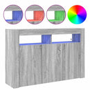 vidaXL Széf LED -es lámpákkal Szürke Sonoma 116 x 30 x 75 cm Faanyag