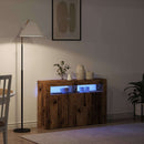 vidaXL Széf LED -es lámpákkal Öreg fa 116 x 30 x 75 cm Faanyag