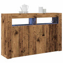 vidaXL Széf LED -es lámpákkal Öreg fa 116 x 30 x 75 cm Faanyag