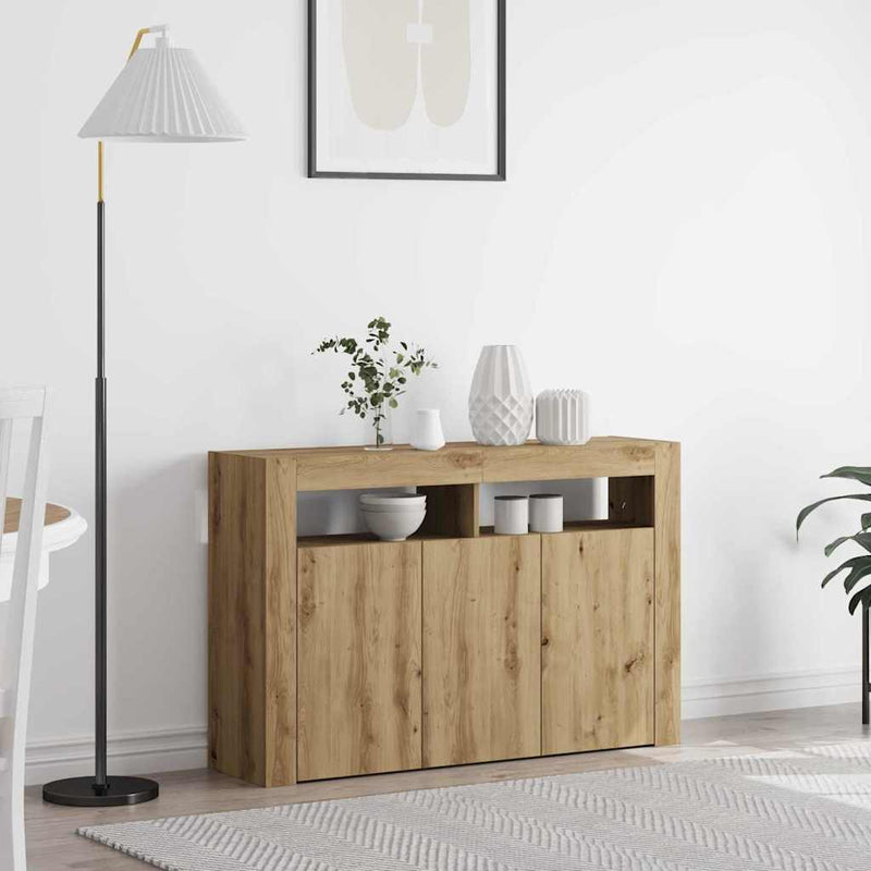 vidaXL Széf kézműves tölgy 116 x 30 x 75 cm Faanyag