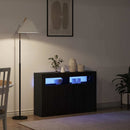 vidaXL Széf LED -es lámpákkal Fekete tölgy 116 x 30 x 75 cm Faanyag