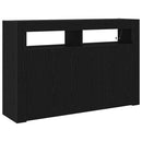 vidaXL Széf LED -es lámpákkal Fekete tölgy 116 x 30 x 75 cm Faanyag