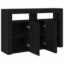 vidaXL Széf LED -es lámpákkal Fekete tölgy 116 x 30 x 75 cm Faanyag