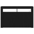 vidaXL Széf LED -es lámpákkal Fekete tölgy 116 x 30 x 75 cm Faanyag