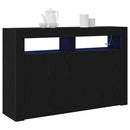 vidaXL Széf LED -es lámpákkal Fekete tölgy 116 x 30 x 75 cm Faanyag