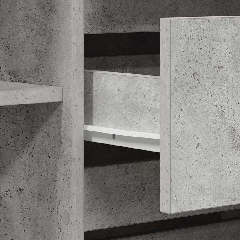 vidaXL Széf fiókkal Beton szürke 120 x 41 x 75 cm Faanyag