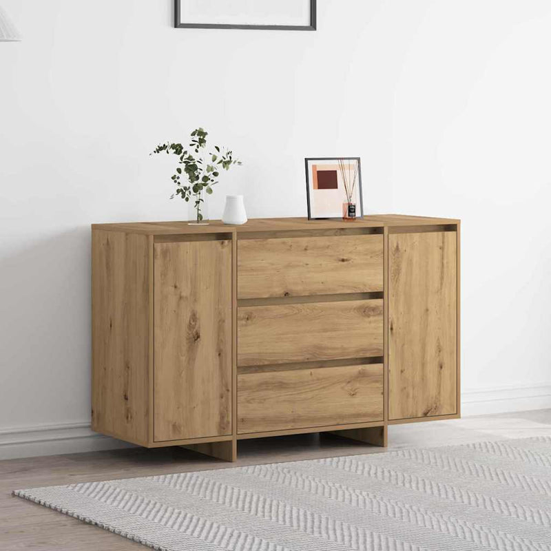 vidaXL Széf fiókkal kézműves tölgy 120 x 41 x 75 cm Faanyag