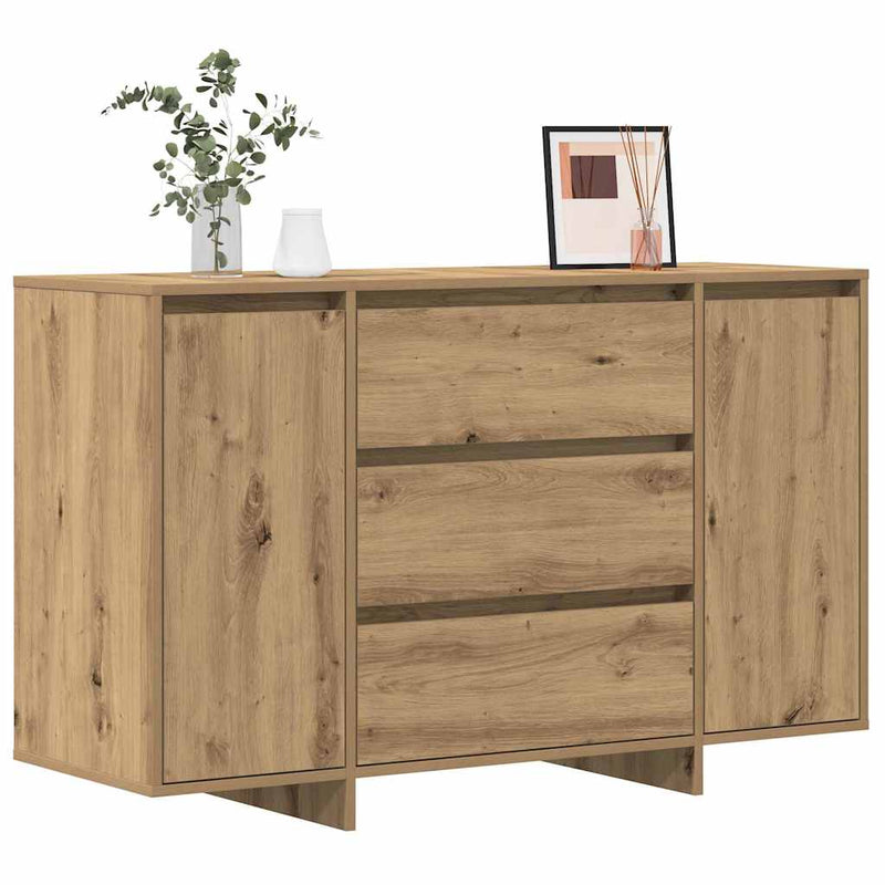 vidaXL Széf fiókkal kézműves tölgy 120 x 41 x 75 cm Faanyag
