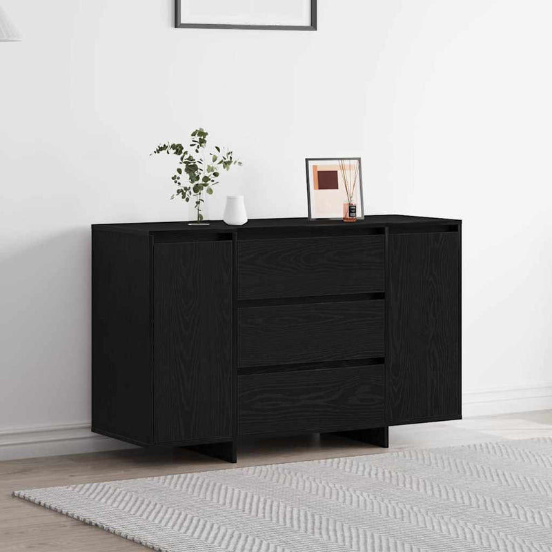 vidaXL Széf fiókkal Musta tammi 120 x 41 x 75 cm Faanyag