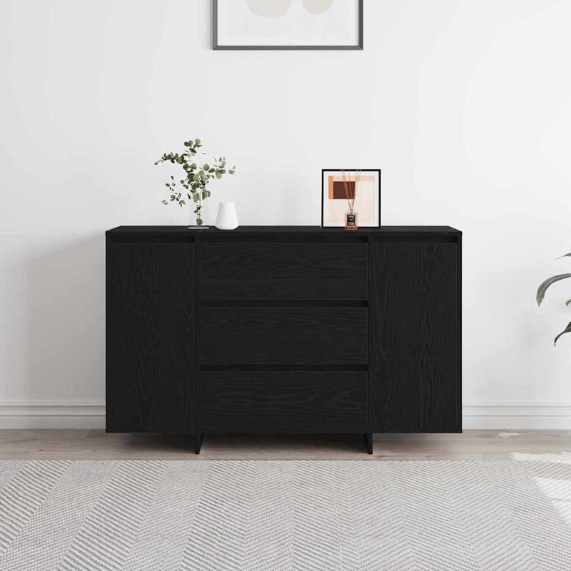 vidaXL Széf fiókkal Musta tammi 120 x 41 x 75 cm Faanyag