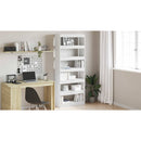 vidaXL Könyvespolc polcokkal tárolóval Fehér 80 x 30 x 198 cm Faanyag