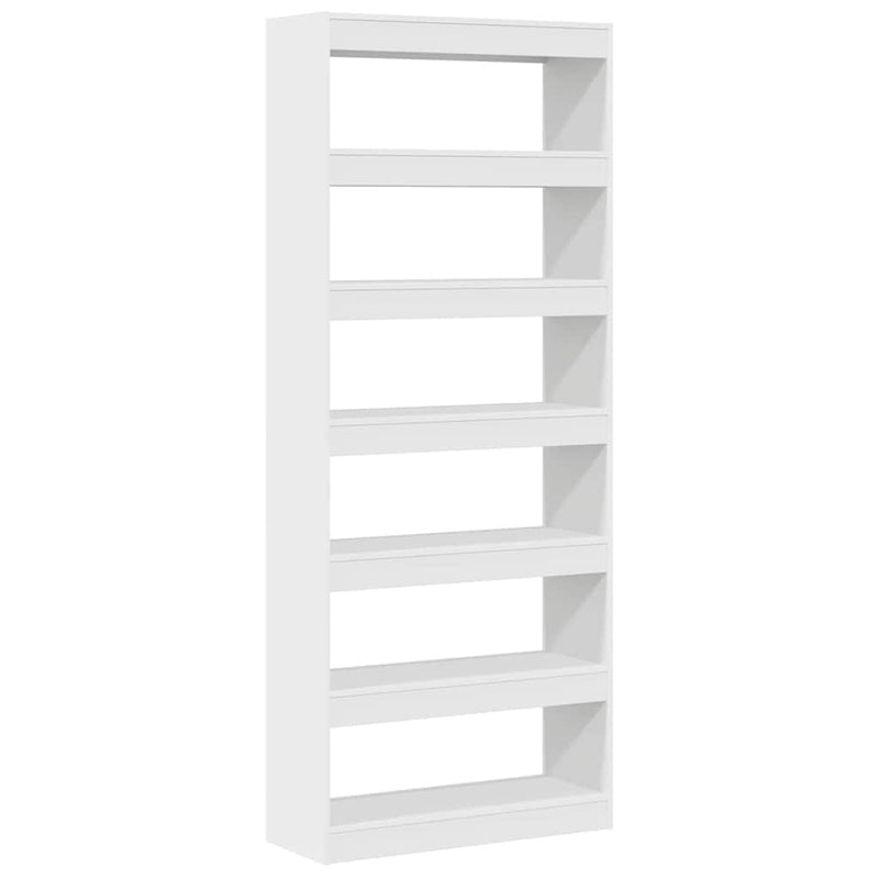 vidaXL Könyvszekrény polcokkal Fehér 80 x 30 x 198 cm Faanyag