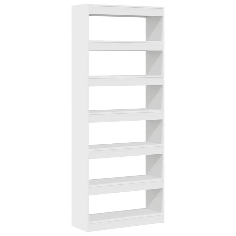vidaXL Könyvszekrény polcokkal Fehér 80 x 30 x 198 cm Faanyag
