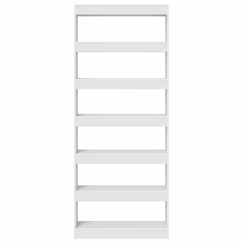 vidaXL Könyvszekrény polcokkal Fehér 80 x 30 x 198 cm Faanyag