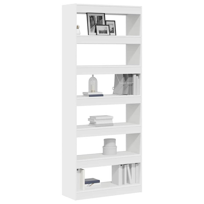 vidaXL Könyvszekrény polcokkal Fehér 80 x 30 x 198 cm Faanyag