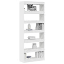 vidaXL Könyvespolc polcokkal tárolóval Fehér 80 x 30 x 198 cm Faanyag