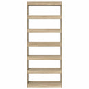 vidaXL Könyvszekrény polcokkal sonoma tölgy 80 x 30 x 198 cm Faanyag