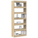 vidaXL Könyvespolc polcokkal Sonoma tölgy 80 x 30 x 198 cm Faanyag