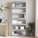 vidaXL Könyvespolc polcokkal Beton Szürke 80 x 30 x 198 cm Faanyag