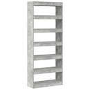 vidaXL Könyvespolc polcokkal Beton Szürke 80 x 30 x 198 cm Faanyag
