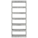 vidaXL Könyvespolc polcokkal Beton Szürke 80 x 30 x 198 cm Faanyag