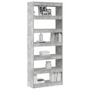 vidaXL Könyvespolc polcokkal Beton Szürke 80 x 30 x 198 cm Faanyag