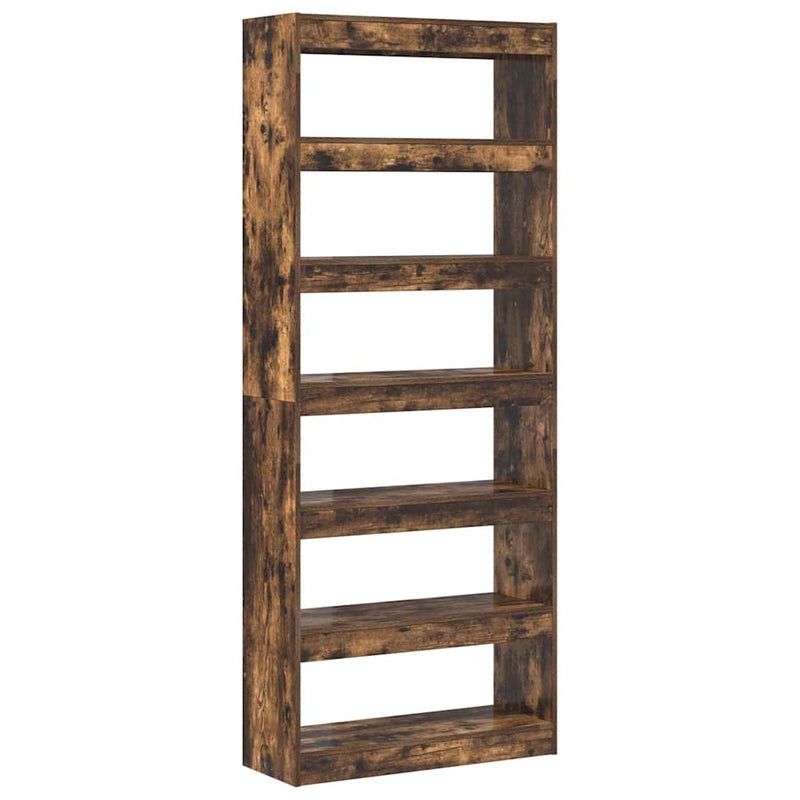 vidaXL Könyvszekrény polcokkal Füstölt tölgy 80 x 30 x 198 cm Faanyag
