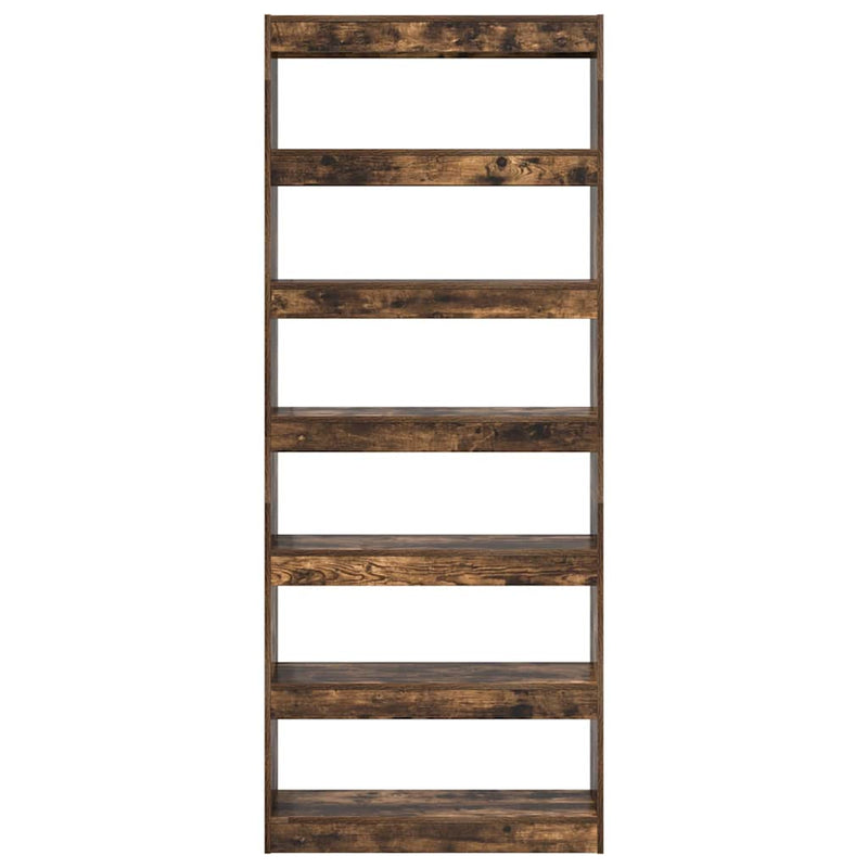 vidaXL Könyvszekrény polcokkal Füstölt tölgy 80 x 30 x 198 cm Faanyag