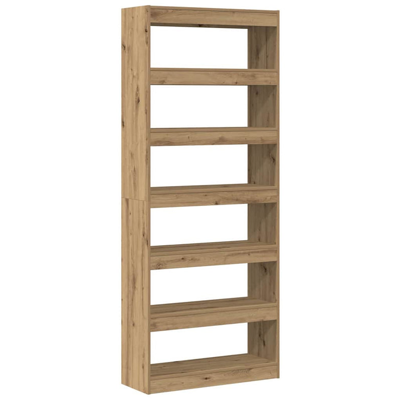 vidaXL Könyvszekrény polcokkal kézműves tölgy 80 x 30 x 198 cm Faanyag