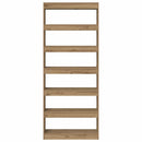 vidaXL Könyvszekrény polcokkal kézműves tölgy 80 x 30 x 198 cm Faanyag