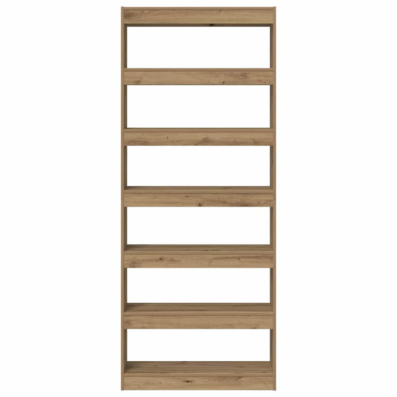 vidaXL Könyvszekrény polcokkal kézműves tölgy 80 x 30 x 198 cm Faanyag
