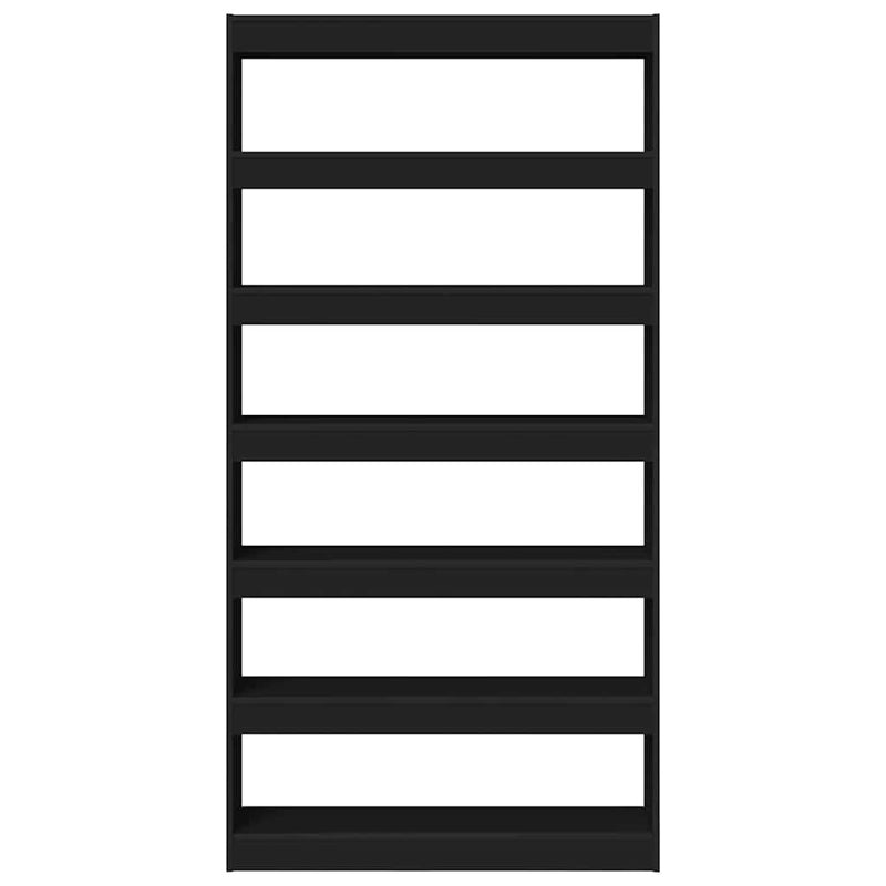 vidaXL Könyvespolc Fekete Faanyag