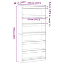 vidaXL Könyvespolc Szürke Faanyag